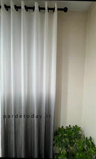 پرده حریر اب رنگی طوسیtoosi