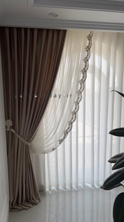 پرده تور لب حاشیه گلدوزی